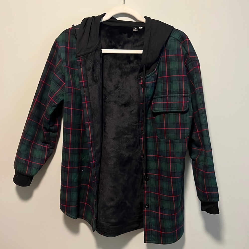 Hooded flannel jacket